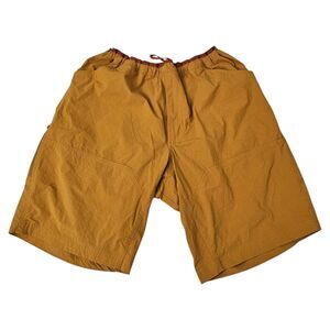 REI Co-Op Shorts Mens XL Mustard Lightweight Hiking Side Zip Pocket Outdoor